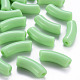 不透明なアクリルビーズ  カーブチューブ  春の緑  36x13.5x11.5mm  穴：4mm  約133個/500g MACR-S372-001B-S028-1