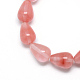 Chapelets de perles cerise quartz en verre X-G-T004-15-1