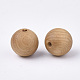 Des perles en bois naturel X-WOOD-S053-37-2
