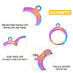 Dicosmétique 50 pièces couleur arc-en-ciel 304 boucles d'oreilles à levier en acier inoxydable STAS-DC0006-69-4