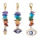 3Pcs 3 Styles Chakra Jewelry Alloy Enamel Pendant Decorations HJEW-JM01683-1