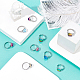 Dicosmetic 16pcs 8 colores medio redondo k9 anillo ajustable de vidrio RJEW-DC0001-13-4