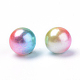 Regenbogen Acryl Nachahmung Perlen OACR-R065-6mm-07-2