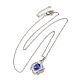 Rhinestone Flower Pandant Necklace with Cable Chains NJEW-K247-01P-1