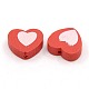 Perles de coeur en bois de couleur mélangée agréables pour la fabrication de bijoux pour la journée des enfants X-TB181Y-2