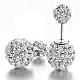 Polymer Clay Rhinestone Double Sided Round Ball Stud Earrings EJEW-BB58768-2