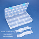BENECREAT 4 PACK 18 Grids Plastic Storage Box Jewellery Box with Adjustable Dividers Earring Storage Containers Clear Plastic Bead Case(24x14.5x3cm CON-BC0001-07-7