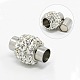 304 Stainless Steel Polymer Clay Rhinestone Magnetic Clasps X-STAS-N010-02P-NF-1