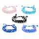 Bracelets de perles tressées rondes en verre BJEW-JB09694-1