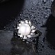 Elegante concha de latón perla anillos de dedo RJEW-BB23131-7-4