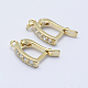 Brass Micro Pave Cubic Zirconia Hoop Earrings KK-F728-08G-NF-1