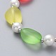 Frosted Acrylic Beads Anklets AJEW-AN00278-2