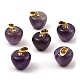 Charms de manzana para profesores con piedras preciosas mixtas naturales y sintéticas G-Z022-02-2