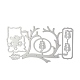 DIYテンプレート用の炭素鋼エンボス加工金属カッティングダイ  装飾的なエンボス印刷紙のカード  ミックス模様  マットプラチナカラー  8x15.5x0.08cm DIY-D044-02-2