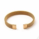 304 braccialetto a polsino aperto a forma di catena a maglie piatte in acciaio inossidabile per donna BJEW-C0033-06-4