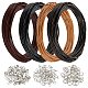 GORGECRAFT 4 Rolls 4 Colors 5m x 2mm Round Leather Cords Cowhide Leather Rope String with 150Pcs Jump Rings Lobster Clasps Clamp Ends for Jewelry Making Necklaces Bracelets DIY Crafts Braiding Threads DIY-WH0504-09-1