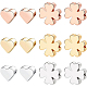 BENECREAT 30PCS 2 Shapes Brass Spacer Beads 3 Mixed Color Heart Beads Clover Beads for Bracelet Necklace DIY Jewelry Making KK-BC0007-62-1