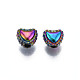 Rack Plating Rainbow Color Alloy Beads PALLOY-S180-341-2