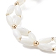 Bracelet en perles de losange tressé en coquillage naturel BJEW-TA00098-4