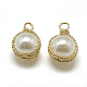Abs de plástico imitación perla encantos X-KK-T032-091G-1