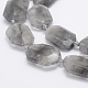 Chapelets de perle en quartz nuageux naturel G-J373-24P-2