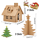 Nbeads 6 セット 2 スタイルの未完成の厚紙 3D パズル  クリスマスデコレーション用  こども 組み立て 絵画 おもちゃ  家と木  小麦  130~220x130~200x205~230mm  3セット/スタイル AJEW-NB0005-36-2