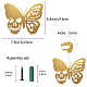CREATCABIN Skull Metal Wall Art Butterfly Decor Wall Hanging Plaques Ornaments Iron Wall Art Sculpture Sign for Indoor Outdoor Home Livingroom Kitchen Garden Decoration Gift Gold 7.9 x 6.3 Inch DJEW-WH0306-013B-02-2