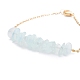 2Pcs 2 Color Natural Aquamarine Chip Beaded Link Bracelets Set with 304 Stainless Steel Cable Chains BJEW-JB07914-07-5