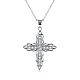 925 Sterling Silver Cubic Zirconia Pendant Necklaces NJEW-BB18856-1