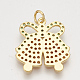 Ciondoli in ottone con zirconi cubici e orecchini a bottone e anelli regolabili set di gioielli SJEW-S043-02-7