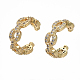 Brass Cubic Zirconia Cuff Earrings EJEW-R114-008G-NF-3