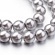 Brins de perles rondes en verre teinté écologique HY-A008-8mm-RB026-2