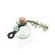 Decorazioni pendenti di bottiglia di sughero di vetro a forma di borsa fortunata HJEW-TA00003-4