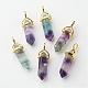 Natural Fluorite Pointed Pendants G-G902-A07-2