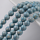 Chapelets de perles en fossiles naturelles teintées G-E328-4mm-20-1