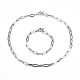 304 Stainless Steel Link Chain Necklaces & Bracelets Sets SJEW-JS01192-6