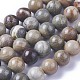 Chapelets de perles de feuille d'argent en jaspe naturel G-I244-02A-1