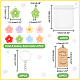 AHANDMAKER 32 Sets Flower Party Favors Flower Keychains Organza Bags and Thank You Kraft Tags DIY-GA0003-82-2