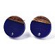 Opaque Resin & Walnut Wood Stud Earring Findings MAK-N032-007A-B01-2
