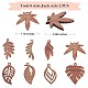 16 Uds. 8 colgantes de madera de nogal natural con tema de otoño de estilo WOOD-SZ0001-29-2