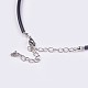 PU Leather Cord Mixed Stone Pendant Necklaces NJEW-I219-06-4