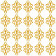 Sunnyclue 100 個合金コネクタ チャーム  鉛フリー及びカドミウムフリー  花のリンク  ゴールドカラー  18x13x1mm  穴：2mm TIBEP-SC0002-40-1