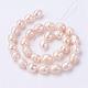 Natural Cultured Freshwater Pearl Oval Beads Strands PEAR-E002-10-2