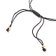 Bracciale in corda di agata naturale e trifoglio di ottone con perline BJEW-JB08366-02-5