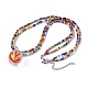 Lampwork Pendants Necklaces and Cowhide Leather Cord Necklaces Set NJEW-JN02317-M-3