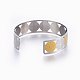 304 Stainless Steel Cuff Bangles BJEW-H578-03GP-3