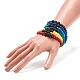 7 stücke 7 farben acryl & natürliche lavagestein runde perlen stretch armbänder sets BJEW-JB08551-3
