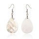 White Shell Dangle Earrings SSHEL-K020-04-2