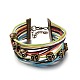 La cire colorée cordon bracelets multi-brins BJEW-JL100-02-1