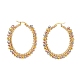 2 paio di orecchini a cerchio con perline intrecciate in ottone tondo a 2 colori EJEW-JE05080-6